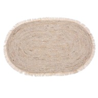 Oval Beige Juta Koberec do obývačky BOHO 80x50