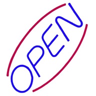 Neon LED Open, neónová stena, neónový nápis