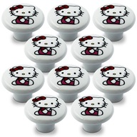 10x KĽÚČKA NA DETSKÝ NÁBYTOK HELLO KITTY KNOB