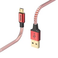 HAMA USB-microUSB KÁBEL 1,5M ODRAZOVÝ červený