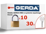 10 VISNÝCH ZÁMKOV GERDA KMZS60 v SYSTÉME ZDIEĽANÉHO KĽÚČA