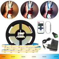 Set COB LED pás 2m SVETELNÁ LINKA + OVLÁDAČ S DIAĽKOVÝM OVLÁDANÍM + NAPÁJANIE