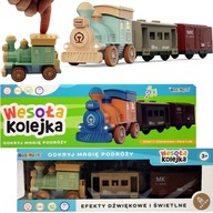 Veselý vláčik, choo-choo vlak, RETRO LOKOMOTÍVA s poháňanými vagónmi