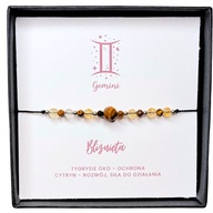 NÁRAMOK ZODIAC SIGN Blíženci CITRITS TIGER EYE ARIANNASTORE ON NITE