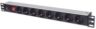 POWER STRIP RACK 1U X8 SCHUKO 3M POISTKA