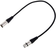 XLR - XLR mikrofónový kábel - 0,5 m, čierny