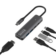 HUB USB-C 5V1 HDMI 4K 60Hz USB 3.0 M1 LED PD 100W