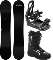 Snowboardový set RAVEN Pure Black 163cm široký