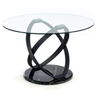 Moderný okrúhly jedálenský stôl z čierneho mramoru