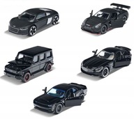 SET 5 VOZIDIEL ČIERNA EDÍCIA KOVOVÉ AUTÍČKY MERCEDES AUDI BRABUS 1:64