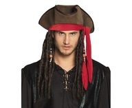 Pirátska čiapka s vlasmi Jack Sparrow Pirátsky kostým z Karibiku