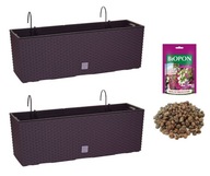 2x Balkónový box DRC600W + Expandovaná hlina a hnojivo