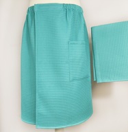 Súprava Kilt + uterák do sauny Waffle Turquoise L