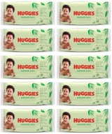 Sada 10 x vlhčených obrúskov HUGGIES BABY NATURAL s aloe, balenie 56 ks.