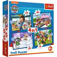 PUZZLE 4V1 Tlapková patrola Tlapka EVEREST CHASE ROCKY ZUMA SKYE 3+ KOCKY