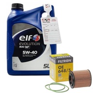 Olej ELF 900 NF 5W40 5L + Olejový filter OE648/5