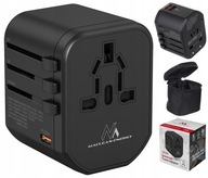 Zásuvka pre cestovný adaptér EU US AUS UK 2xUSB 1xUSB Type-C