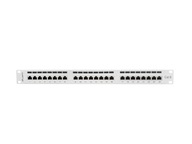 PATCH PANEL 24 PORT 1U 19” KAT.6 ŠTÍNENÝ ŠEDÝ