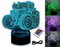 NOČNÁ LAMPA TRAKTOR 3D LED RGB FARBY + DIAĽKOVÉ OVLÁDANIE