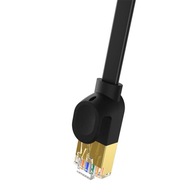 Vysokorýchlostný sieťový kábel, Ethernet RJ45, Gigabit, Cat.7, 1 m (čierny)