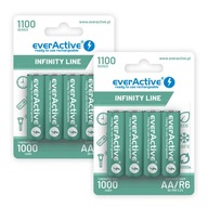 8x AA / R6 everActive Ni-MH 1100 SOLAR DECT dobíjacie batérie 1,2V 1,2V