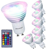 GU10 farebná RGB 3W LED žiarovka s diaľkovým ovládaním, 7 KS