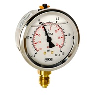 Dolný 1/4 manometer, rozsah od -1 do 1,5 Bar, Ø 63 mm, glycerín WIKA