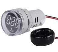 LED ampérmeter 28mm 0-100A 230V Biela