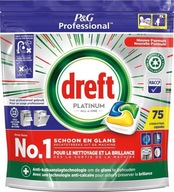 DREFT Premium All in One Citrónové kapsuly do umývačky riadu 75 kusov Citrón