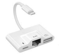 ETHERNETOVÝ ADAPTÉR OSVETLENIA 3v1 RJ45 USB C