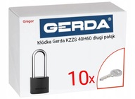 Visiaci zámok Gerda KZZS 40H60 dlhý okov + 10 kľúčov