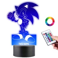 Nočná lampa Sonic the Hedgehog RGB LED PLEXIDO Gravírovanie