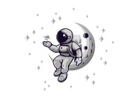 Nálepky na stenu astronaut z mesačného vesmíru