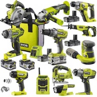 RYOBI SADA 12 NÁRADÍ BATÉRIA 18V 6xAKU