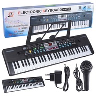 ORGANOVÁ KLÁVESNICA PIANO PRE DETI NA UČENIE ZÁBAVY USB MP3 MIKROFÓN 5 OCTÁV