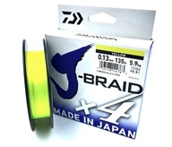 DAIWA J-BRAID X4 BRIDGE 0,13MM 135M ŽLTÝ