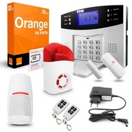 Bezdrôtový GSM Alarm 1x PIR Siréna + SIM Orange