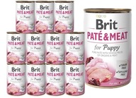 BRIT Pate&Meat Puppy mokré krmivo pre šteňatá 12x400g Kuracie Morčacie