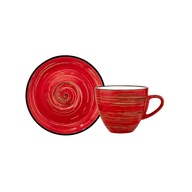 Šálka ​​na kávu 110 ml s podšálkou 12 cm Wilmax červený porcelán