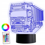 XL 3D LED lampa Scania Tir truck 16 farieb + Diaľkové ovládanie NAME Gravírovanie