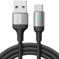 Kábel USB typu C 3A 3m QC 3.0 LED RÝCHLE NABÍJANIE