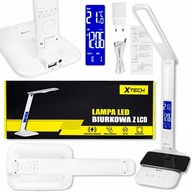 ŠKOLSKÁ STOLNÁ LAMPA LED QI NABÍJAČKA BIELA ​​XTECH