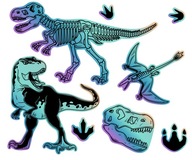 SET DINOSAURS MAGNET hologram tyranosaura