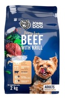 SUCHÉ KRMIVO PRE PSY HOVÄDZIE A KRYL DOSPELÉ MINIATÚRNE PLEMENÁ John Dog 2kg