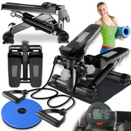 ROVNÝ STEPPER PRE FITNESS AEROBICKÉ CVIČENIA STEPPER S KÁBLAMI, PULTOM, PODLOŽKOU