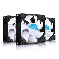 3x AAB SUPER TICHÝ VENTILÁTOR 8cm TICHÝ PC CHLADIACI VENTILÁTOR 3-KOLÍKOVÝ 80mm 13dB