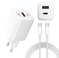 Rýchlonabíjačka s dvojitým USB-C kockovým 30W rýchlonabíjacím káblom