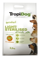 TROPIDOG Premium Adult nízkokalorické krmivo pre psov sterilizované 2,5 kg