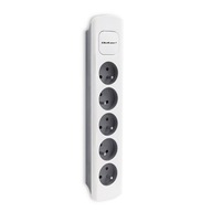 Qoltec Power strip | 5 zásuviek | 1,8 m | biely