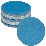 50x BRÚSNY PAPIER VODNÝ KOTÚČ S BRÚSNYMI KOTÚČMI NA VELCRO 125mm P60
